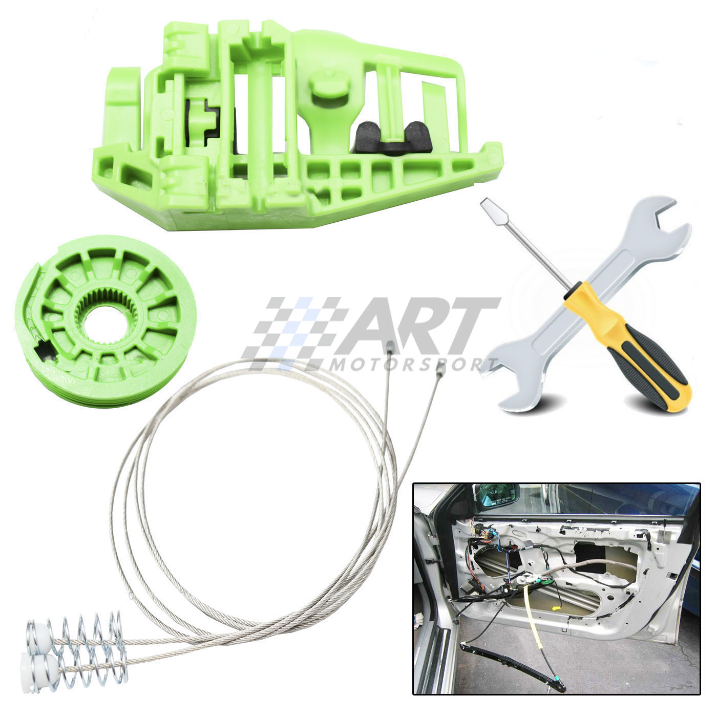 BMW E90 E91 Kit De Reparación Regulador Ventana Clips Trasero Lado Derecho