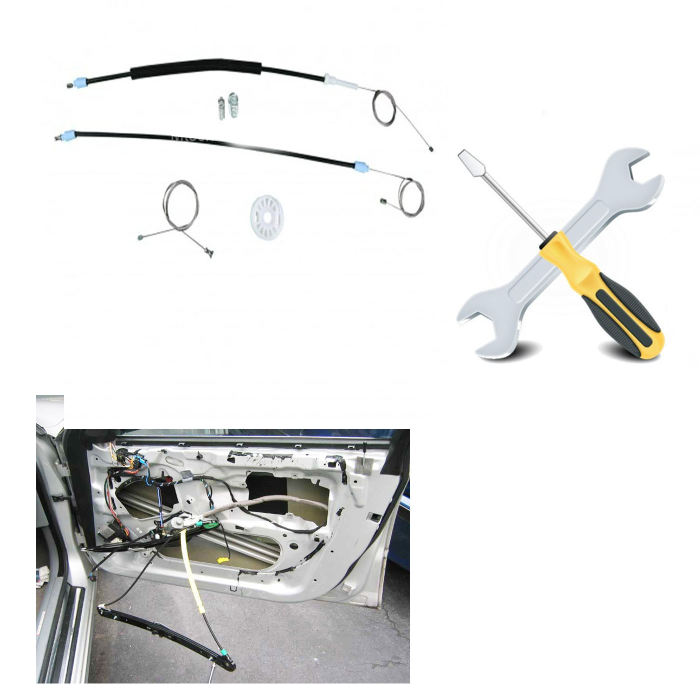 Set reparación de elevalunas para Bmw Serie 1 E87 4 puertas trasero conductor