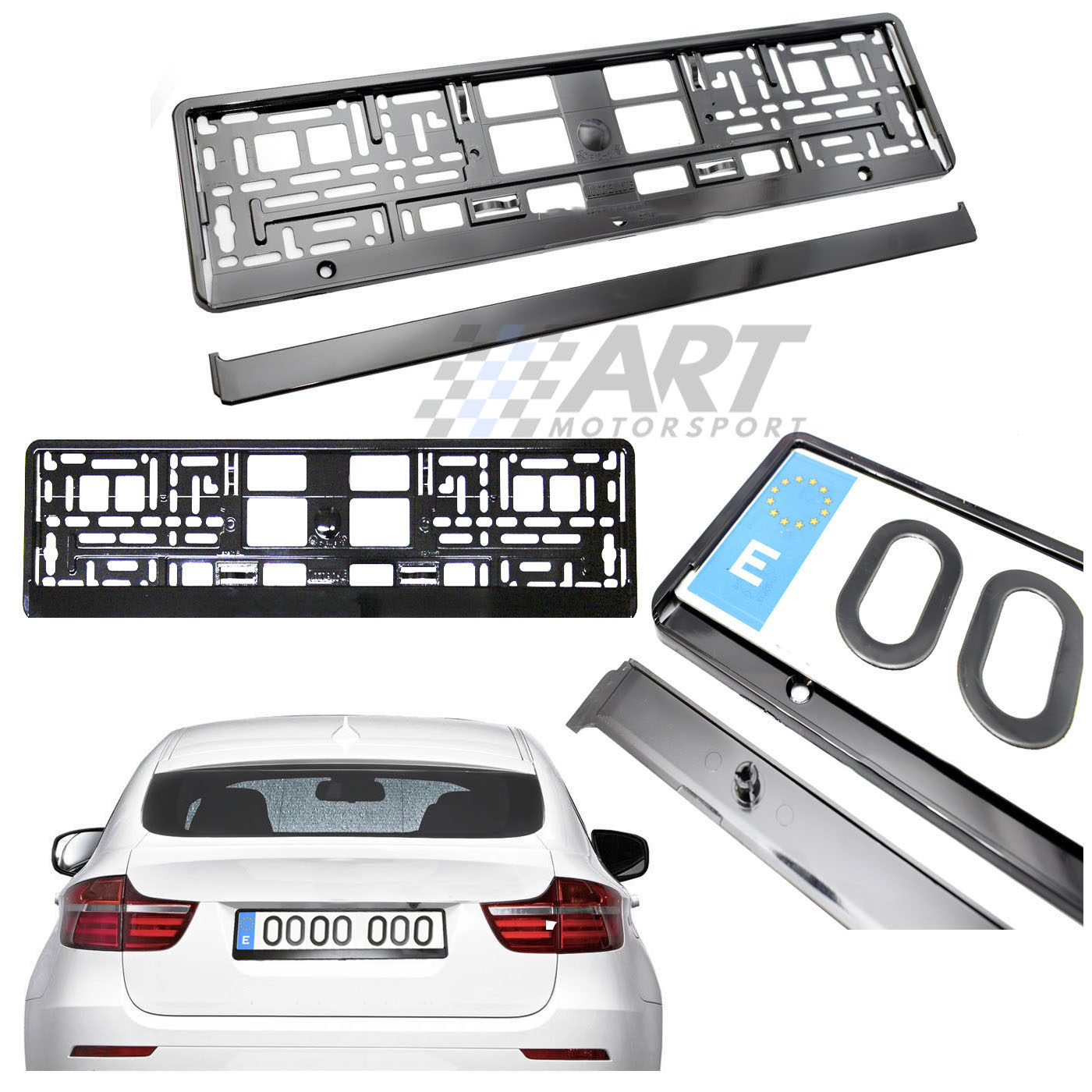 Portamatrículas efecto carbono para Bmw X5 E53 a presión sin taladrar matrícula
